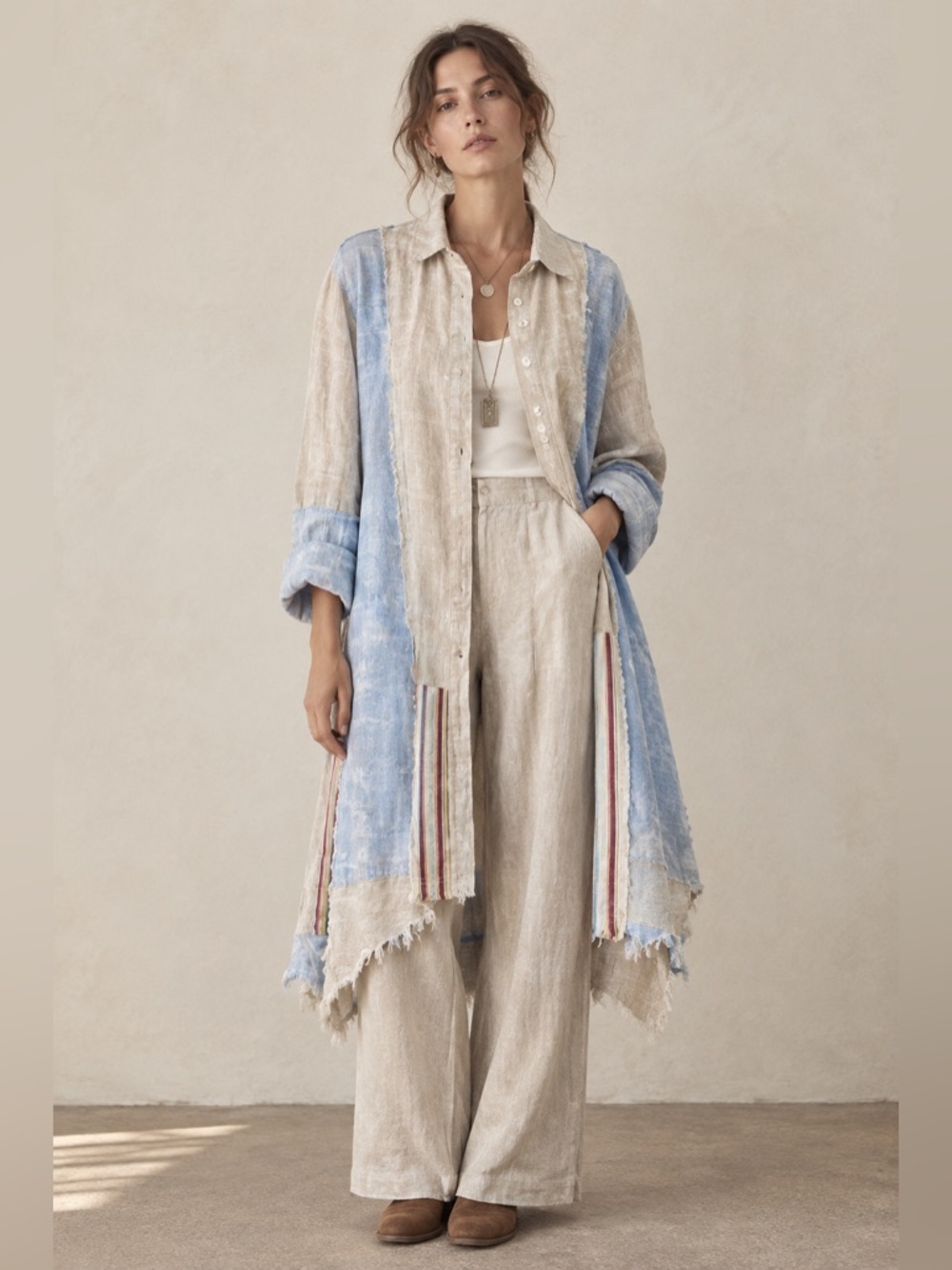NWT A Rare Bird Aztec Printed Duster Dress  Cardigan Lightweight Jacket S / M